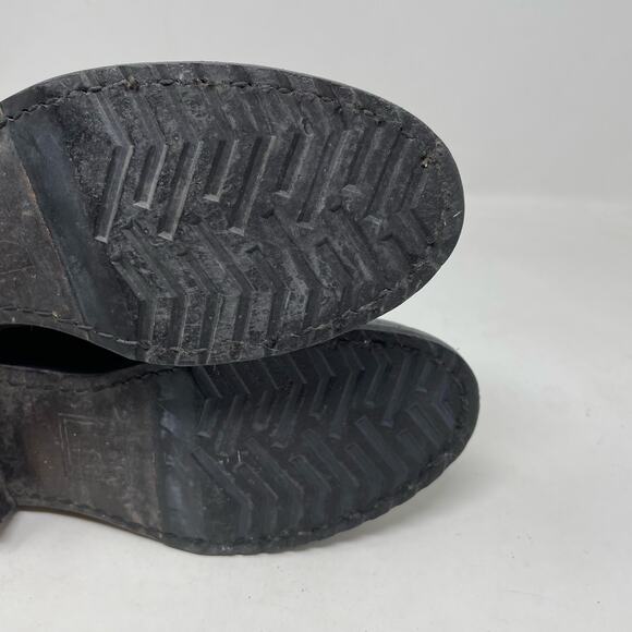 Frye Veronica Short Back Zip Buckle Distressed Engineer Moto Boots Gray Womens 7 - Picture 12 of 14